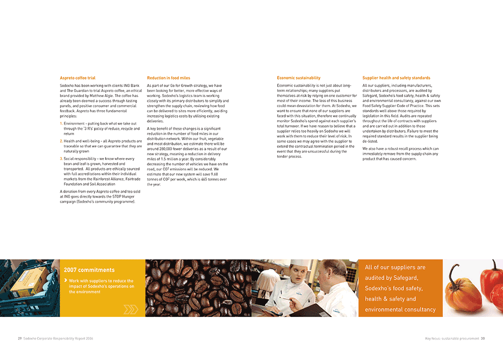 rwcreate | Sodexho corporate responsibility brochure spread 3