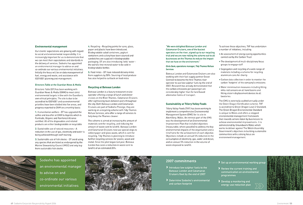 rwcreate | Sodexho corporate responsibility brochure spread 4