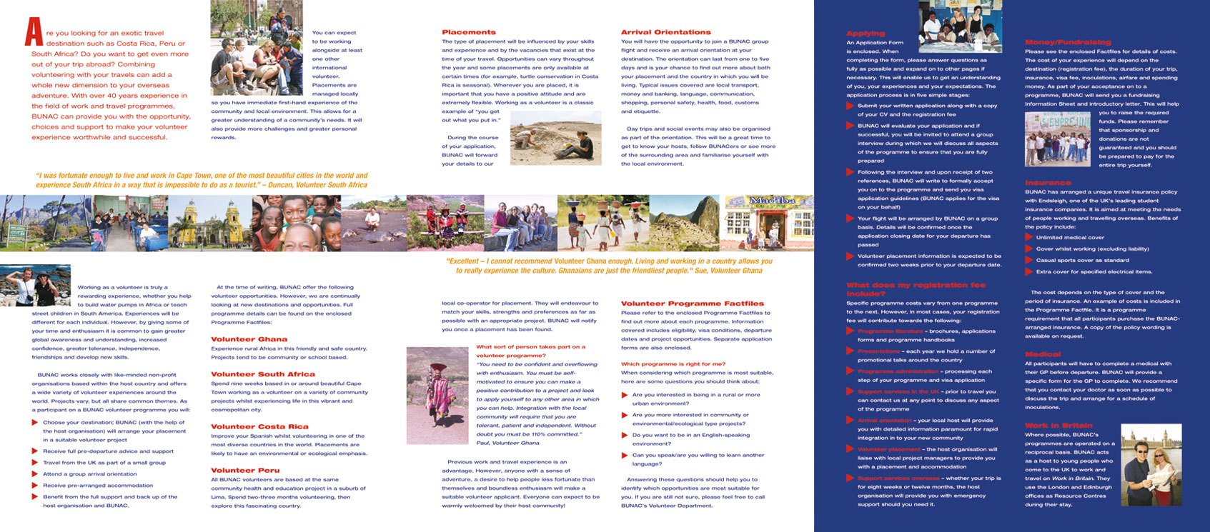 rwcreate | BUNAC brochure spread