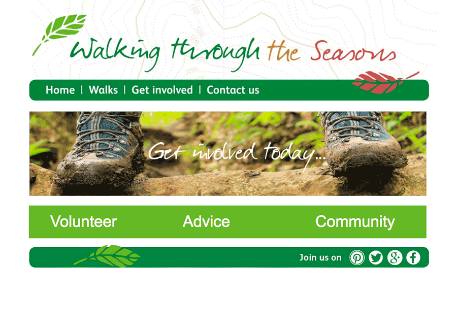 rwcreate | Walking through the seasons webiste, get involved page