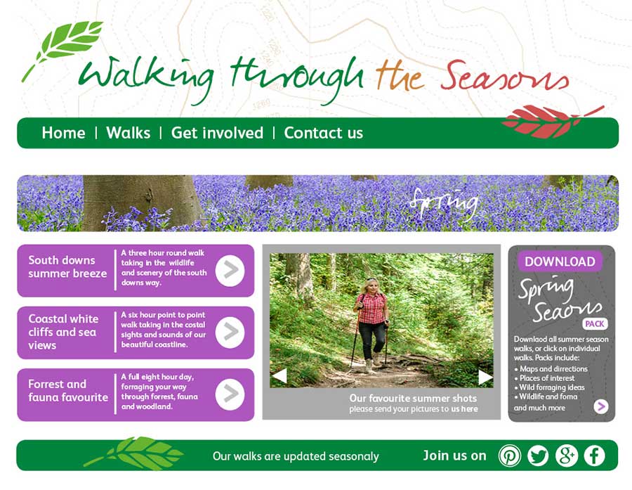 rwcreate | Walking through the seasons webiste, spring page