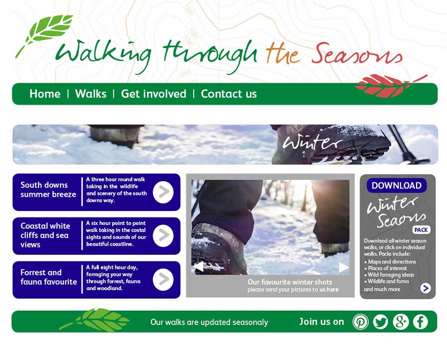 rwcreate | Walking through the seasons webiste, winter page